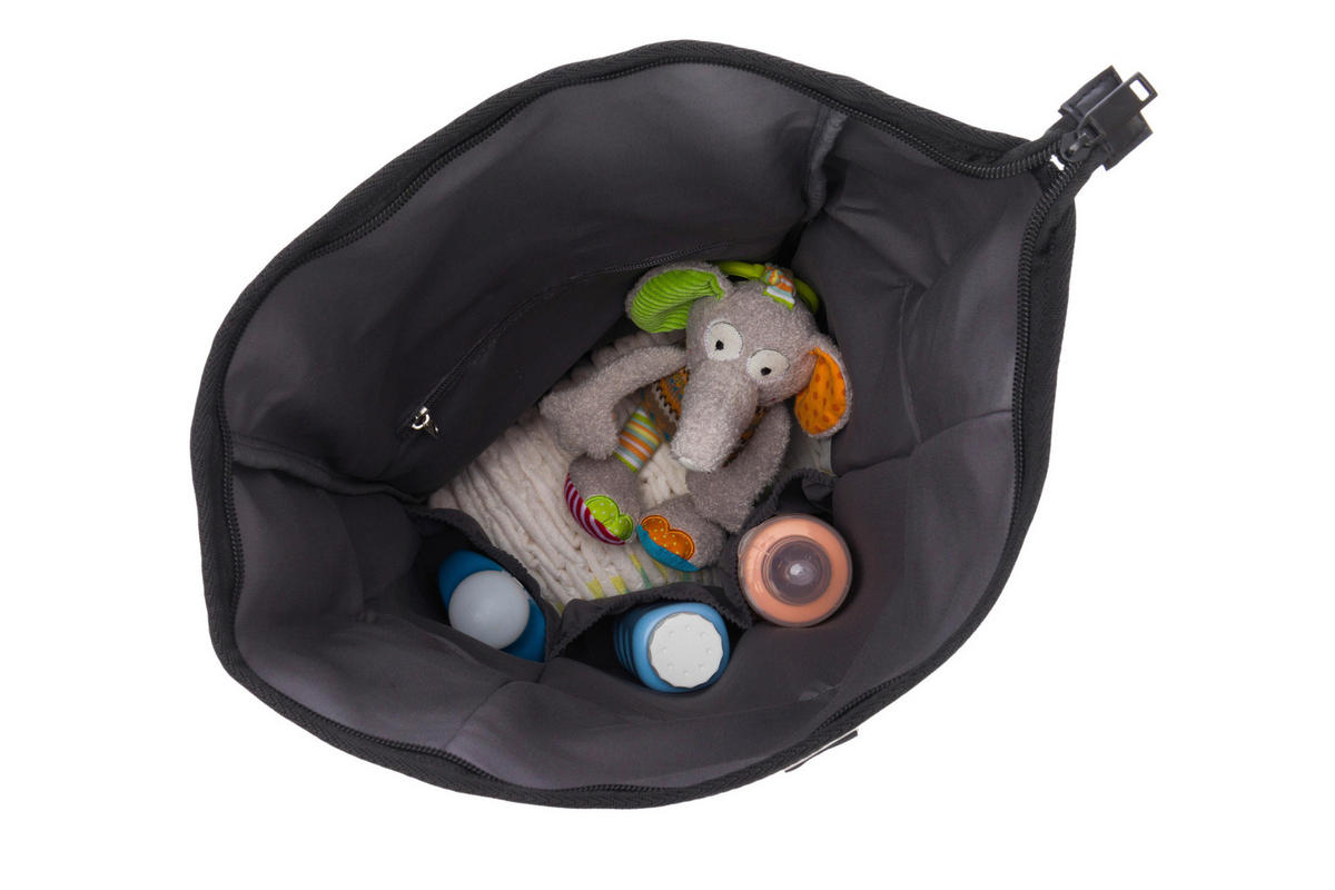 WICKELRUCKSACK Soft Touch  - Schwarz, Basics, Textil (60/38/15cm) - Jimmylee