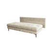 SCHLAFSOFA  mit Liegefunktion, Schlafen auf Sitzhöhe, Rücken echt Chenille Creme  - Creme/Schwarz, KONVENTIONELL, Textil/Metall (203/94/96cm) - Carryhome