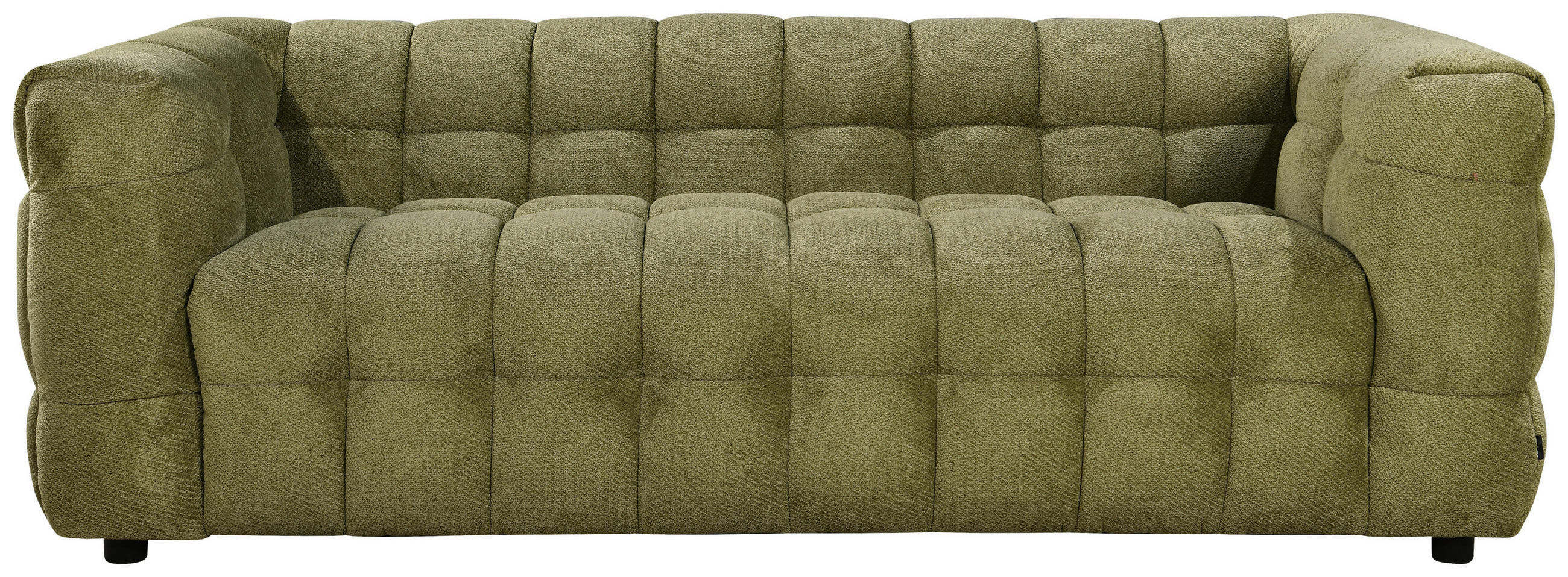3-SITZER-SOFA Struktur Olivgrün  - Schwarz/Olivgrün, Design, Holz/Kunststoff (218/71/90cm) - Carryhome