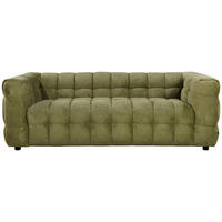 3-SITZER-SOFA Struktur Olivgrün  - Schwarz/Olivgrün, Design, Holz/Kunststoff (218/71/90cm) - Carryhome