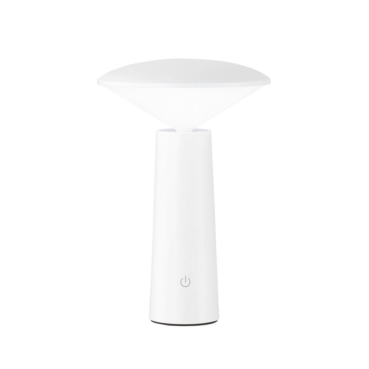 PUNJIVA STONA LAMPA - bela, Trendi, plastika (13,9/21cm)