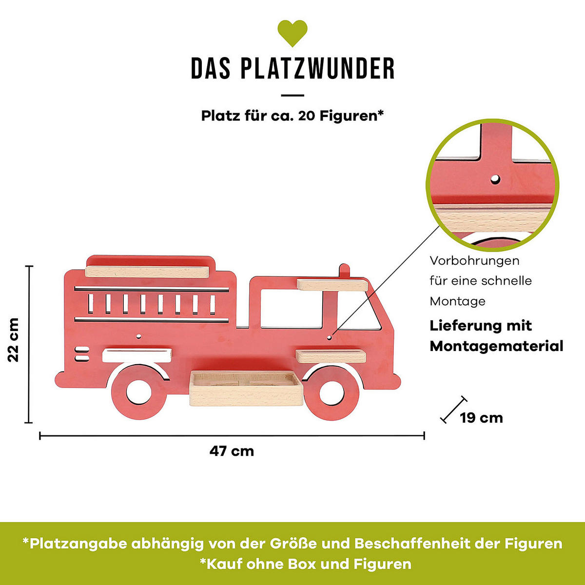 KINDERREGAL Rot  - Rot, MODERN, Holzwerkstoff (47/22/19cm) - MID.YOU