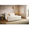 BOXBETT 180/200 cm,  in Beige, Kissen, Bettkasten, Topper, H3 + H3 = fest  - Beige/Schwarz, Design, Kunststoff/Textil (180/200cm) - Chameo