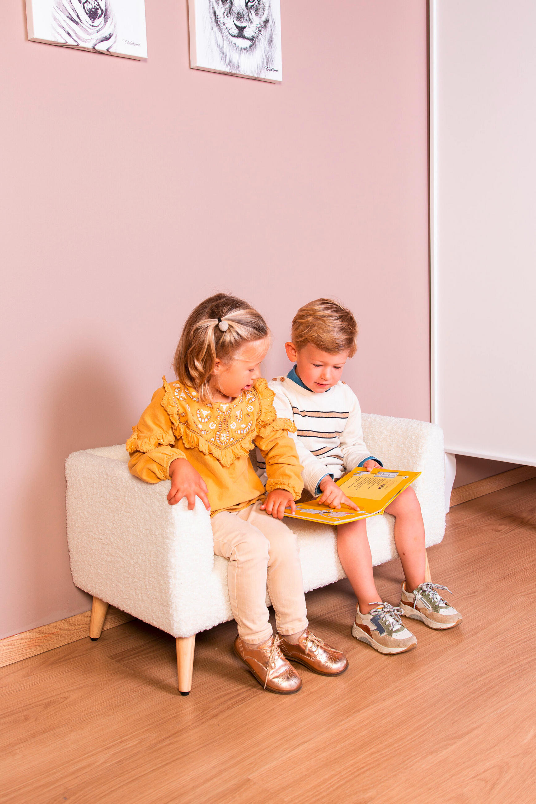 KINDERSITZBANK - Weiß/Kieferfarben, Basics, Holz/Kunststoff (44/45/88cm) - Childhome