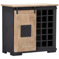 WEINSCHRANK  - Anthrazit/Schwarz, LIFESTYLE, Holz/Metall (90/85/45cm) - Landscape