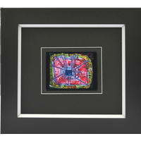 KUNSTDRUCK Hundertwasser Abstraktes, Architektur BLUTREGEN TROPFT IN JAPANISCH.  - Multicolor/Schwarz, Basics, Holzwerkstoff (38,5/43cm)