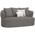 2-SITZER-SOFA in Plüsch Graphitfarben  - Creme/Schwarz, MODERN, Kunststoff/Textil (177/86/105cm) - Hom`in