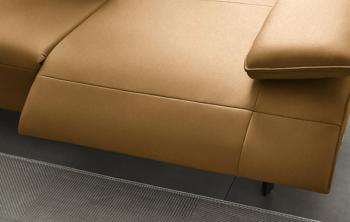 ECKSOFA  in Echtleder Currygelb  230/290 cm  - Currygelb/Anthrazit, Design, Leder/Metall (230/290cm) - Johann Jakob