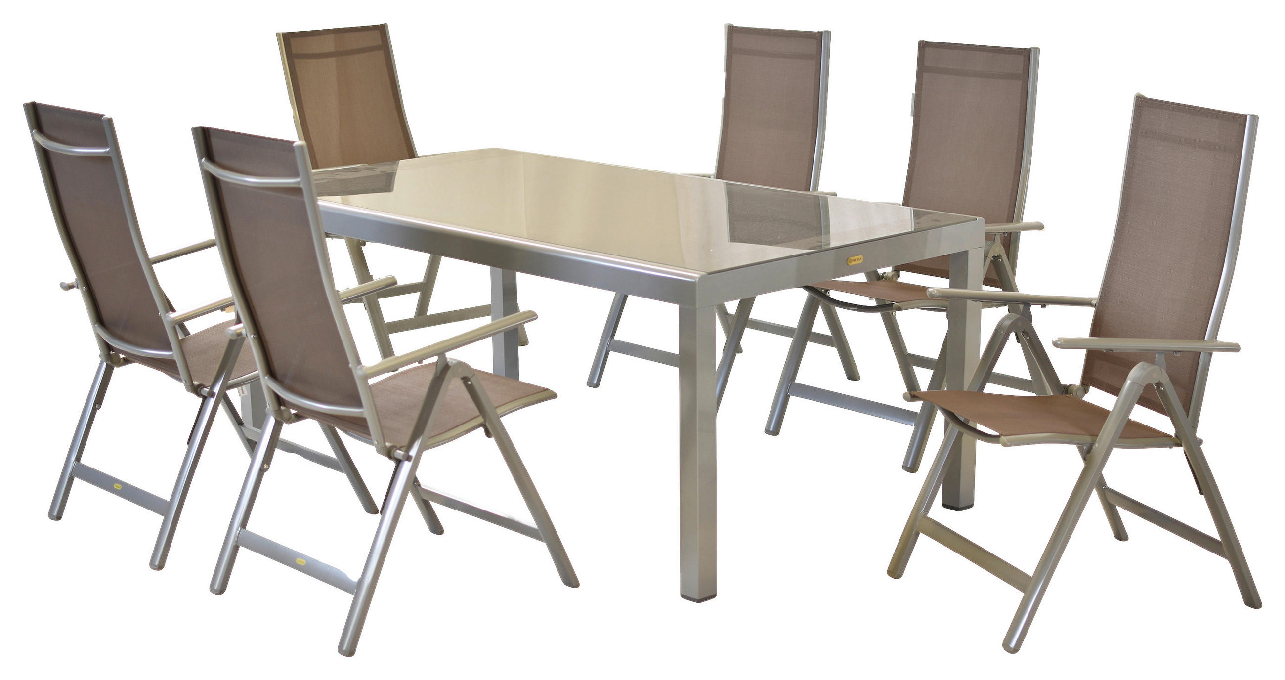 GARTENSET Aluminium  - Taupe/Silberfarben, MODERN, Textil/Metall - Gardenson