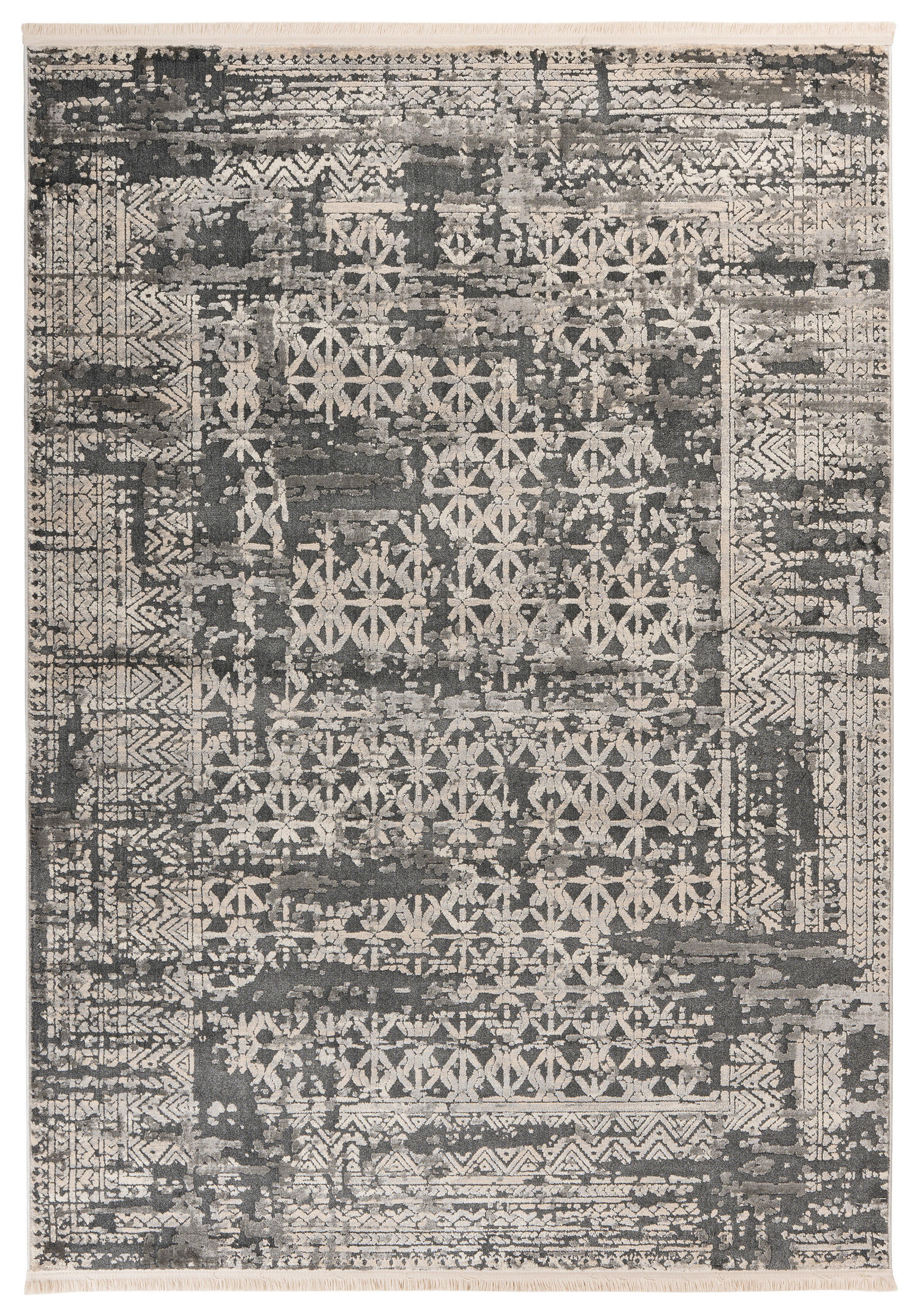 VINTAGE-TEPPICH 80/150 cm Adeon 300 Grau rechteckig  - Grau, KONVENTIONELL, Naturmaterialien/Textil (80/150cm) - Kayoom