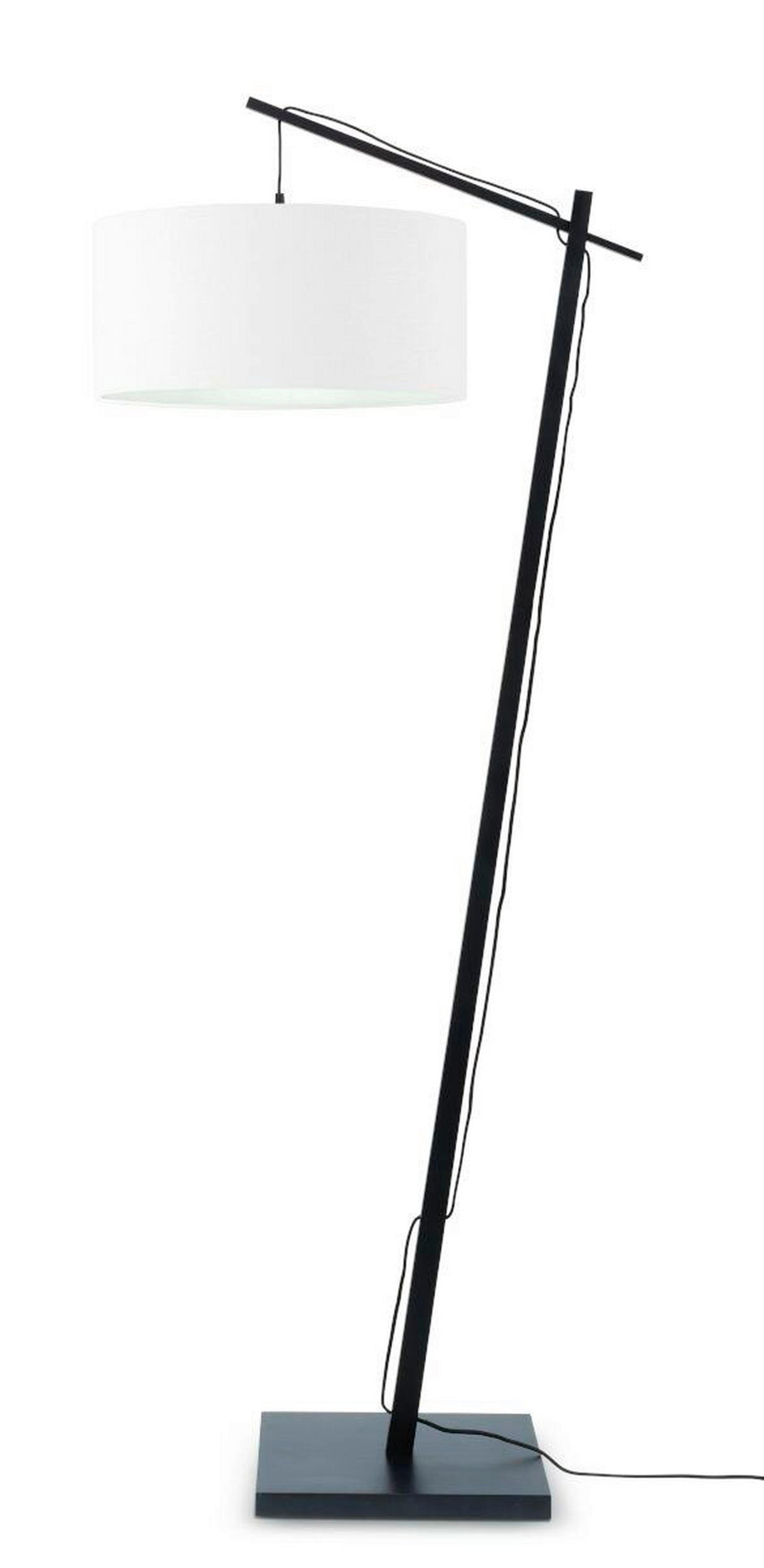 STOJACÍ LAMPA, 47/176/23 cm  - bílá/černá, Design, textil/přírodní materiály (47/176/23cm) - Good & Mojo