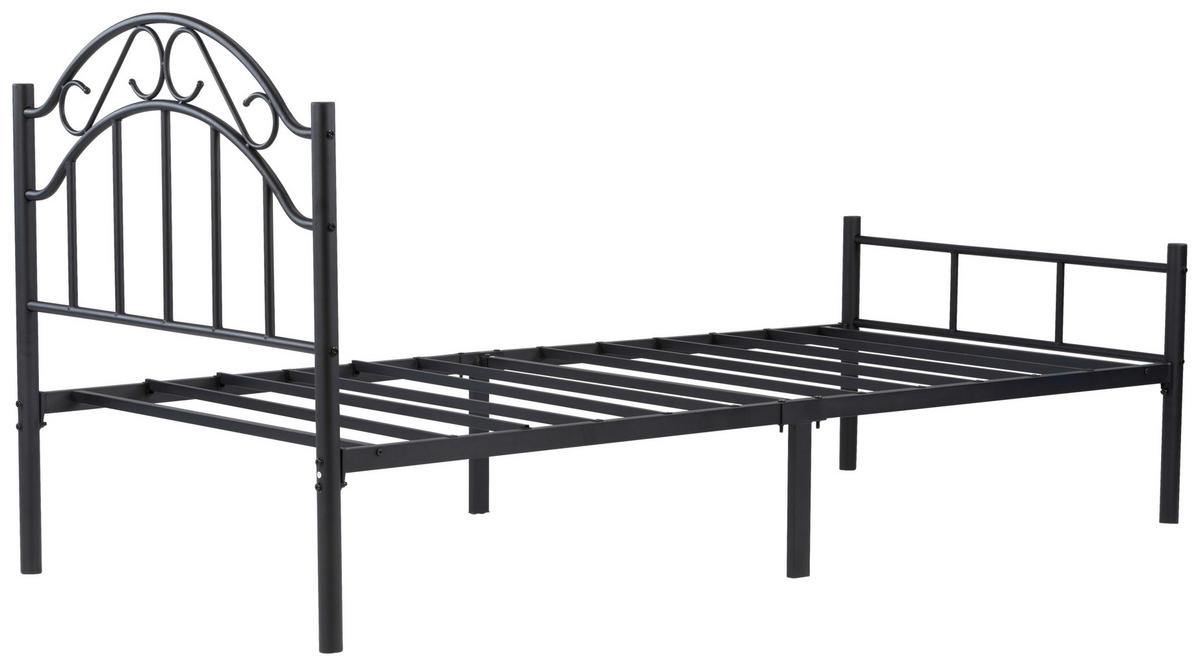 METALLBETT 90/200 cm  in Schwarz  - Schwarz, Basics, Metall (90/200cm) - Boxxx