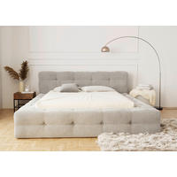 POLSTERBETT Lattenrost, Bettkasten 180/200 cm  in Hellgrau  - Hellgrau/Schwarz, Design, Holz/Textil (180/200cm) - Boxxx