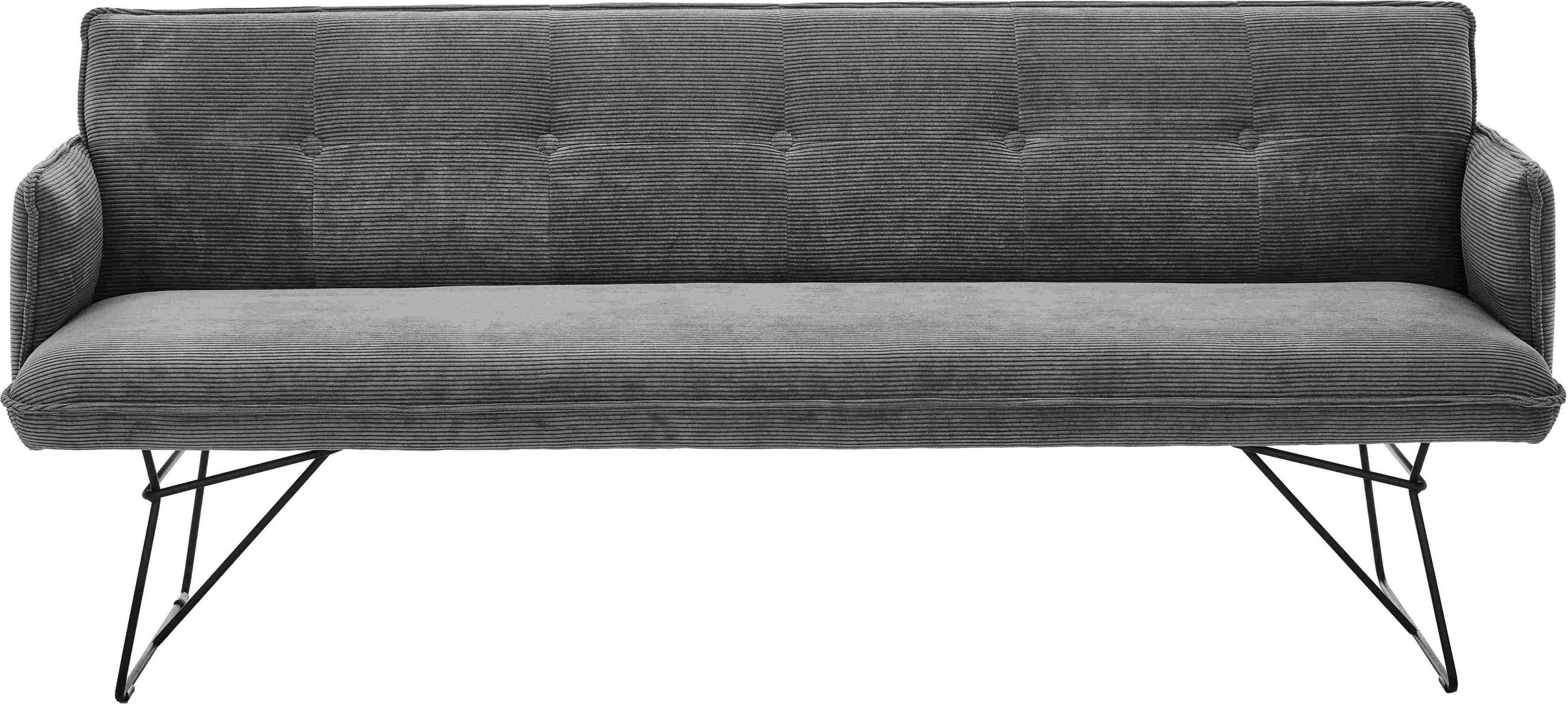 SITZBANK COCONUT - Anthrazit/Schwarz, Design, Textil/Metall (212/89/70cm) - Pure Home Lifestyle