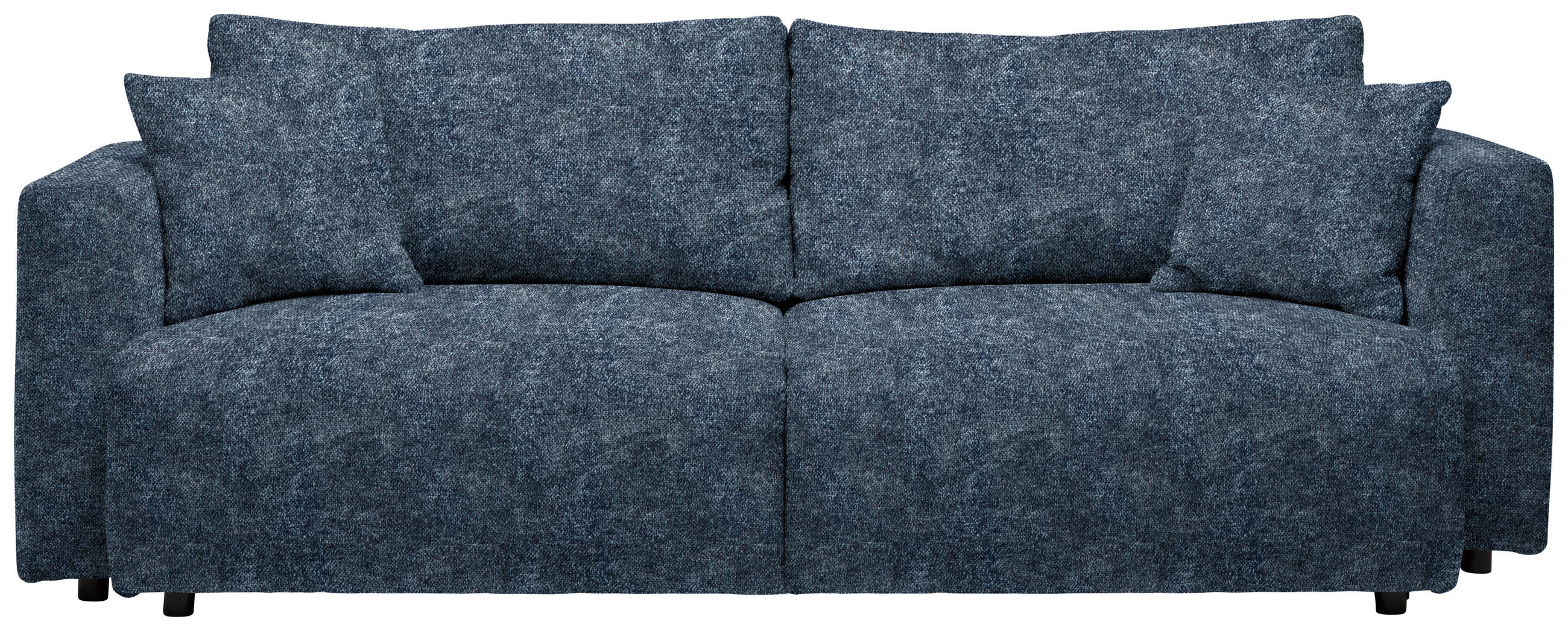 SCHLAFSOFA  mit Stoffauswahl, Schlafen auf Sitzhöhe, Rücken echt Velours Dunkelblau  - Schwarz/Dunkelblau, Design, Kunststoff/Textil (250/92/105cm) - Carryhome