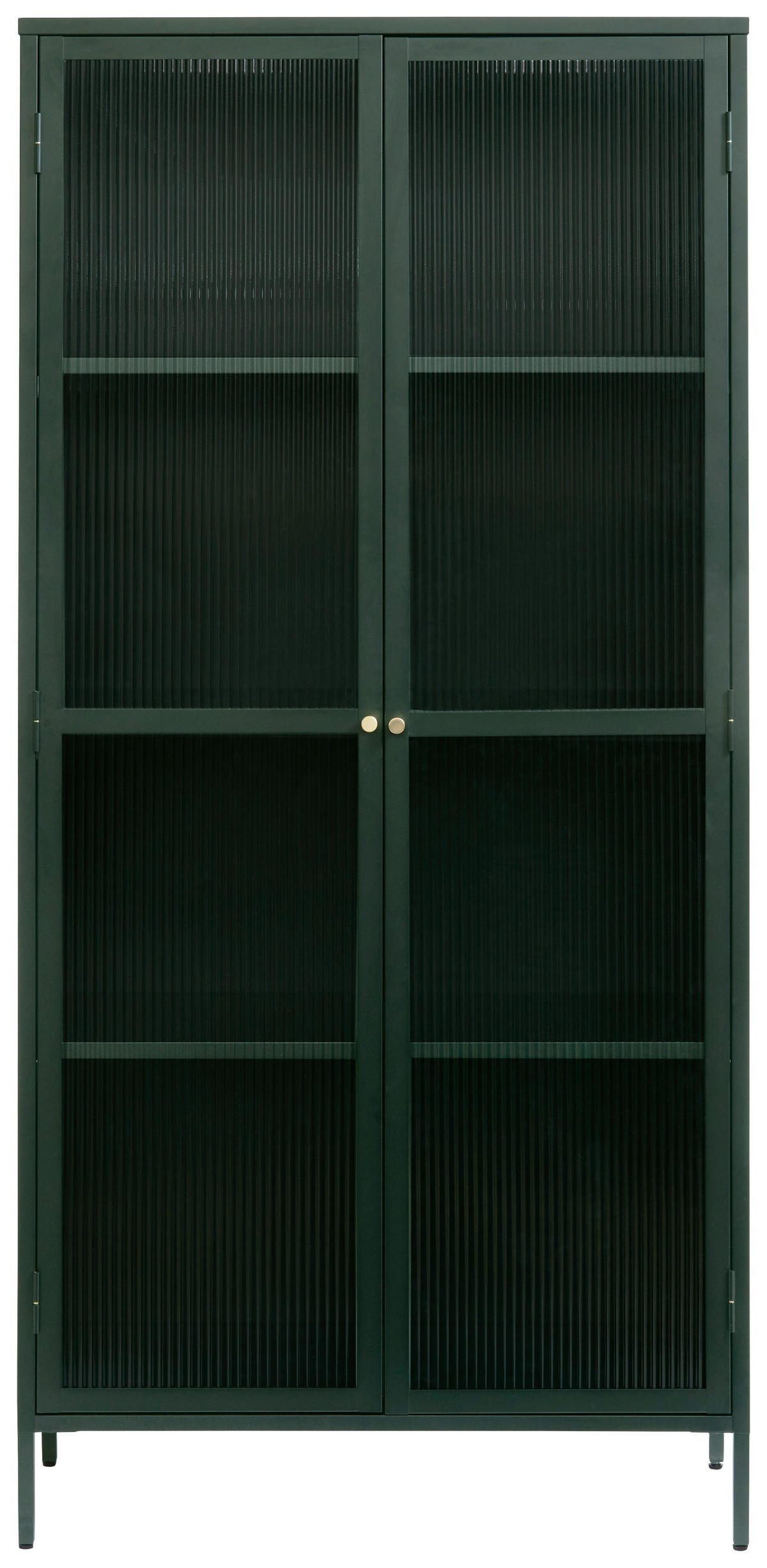 VITRINSKÅP  i guldfärgad, mörkgrön  - mörkgrön/guldfärgad, Modern, metall/glas (90/190/40cm) - Livetastic