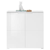 ORMAR ZA OBUĆU  bijela, bijela visoki sjaj  drvni materijal     - bijela/srebrne boje, Konvencionalno, drvni materijal/plastika (100/101/37cm) - MID.YOU