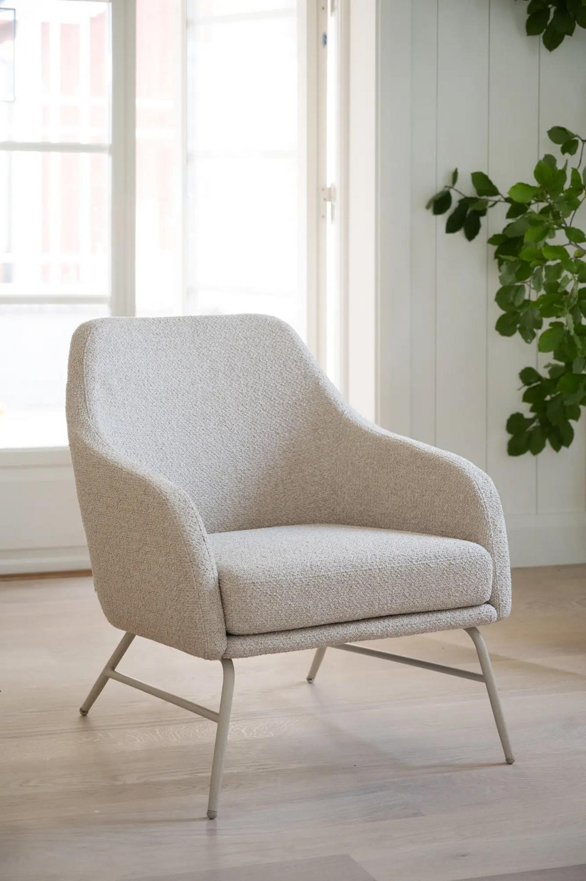 FÅTÖLJ i trä, metall, textil beige  - beige, Klassisk, metall/trä (70/78/79cm) - Rowico