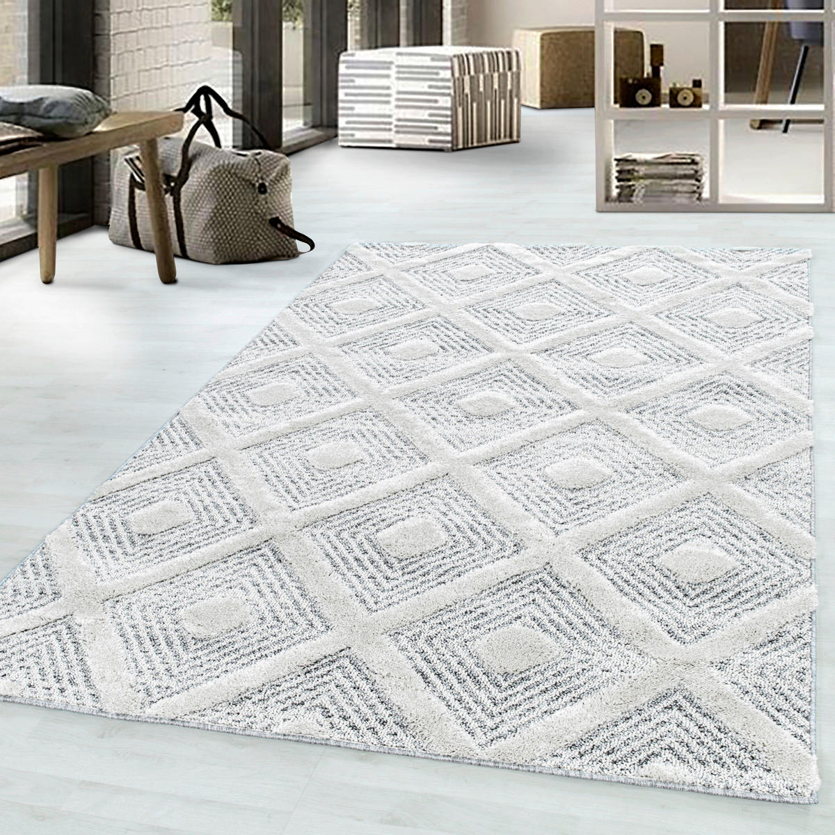 WEBTEPPICH 160/230 cm Pisa 4707 grau Grau  - Grau, KONVENTIONELL, Textil (160/230cm)