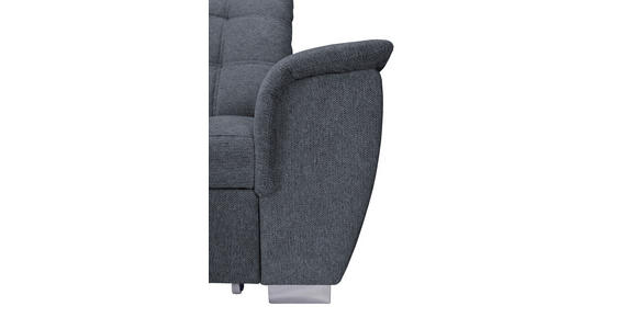 ECKSOFA Anthrazit Chenille  inkl. Bettkasten, Schlaffunktion, Rücken echt, Kopfteilverstellung, Liegefläche im Originalstoff  - Chromfarben/Anthrazit, KONVENTIONELL, Kunststoff/Textil (205/260cm) - Carryhome