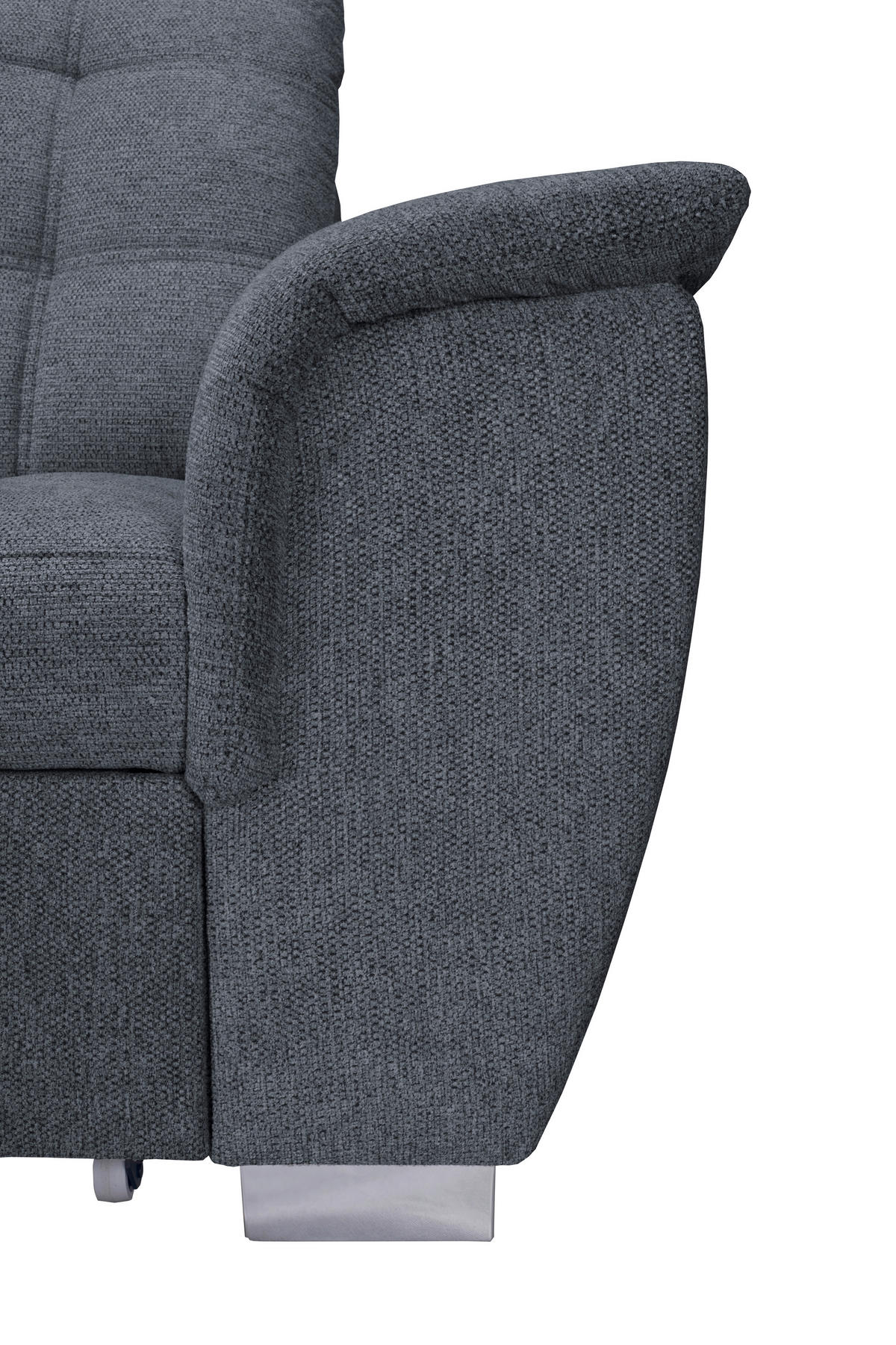ECKSOFA Anthrazit Chenille  - Chromfarben/Anthrazit, KONVENTIONELL, Kunststoff/Textil (205/260cm) - Carryhome