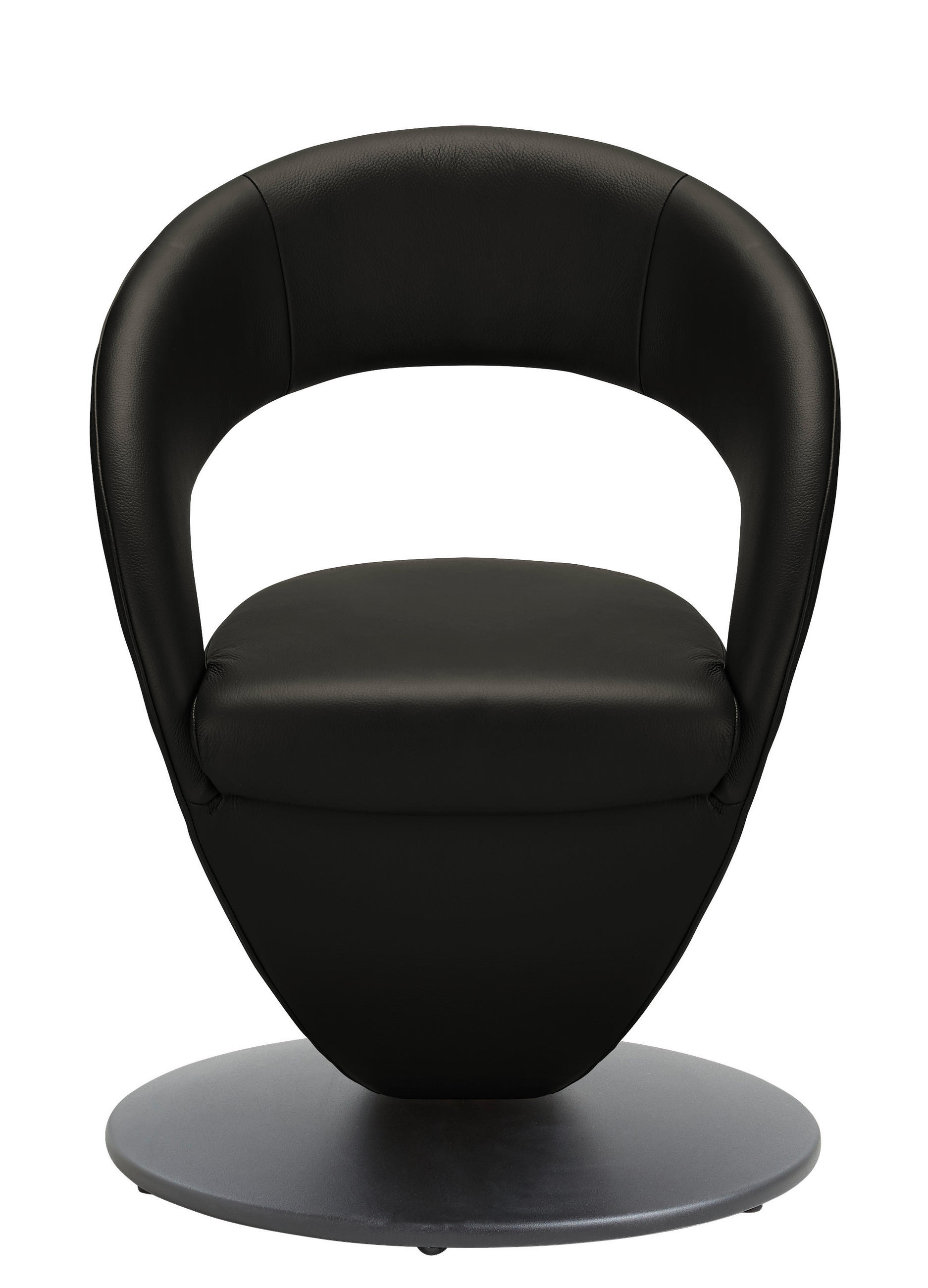 STUHL Echtleder Schwarz  - Schwarz, Design, Leder/Metall (62/86/61cm) - Moderano
