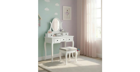 SCHMINKTISCH 97/40/142 cm, Weiß  - Schwarz/Weiß, LIFESTYLE, Holz/Holzwerkstoff (97/40/142cm) - Landscape