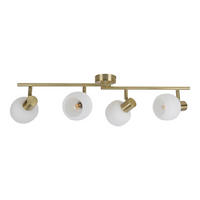 DECKENSTRAHLER LEARTA 70/10/18,5 cm  - Messingfarben/Weiß, LIFESTYLE, Glas/Metall (70/10/18,5cm) - Näve