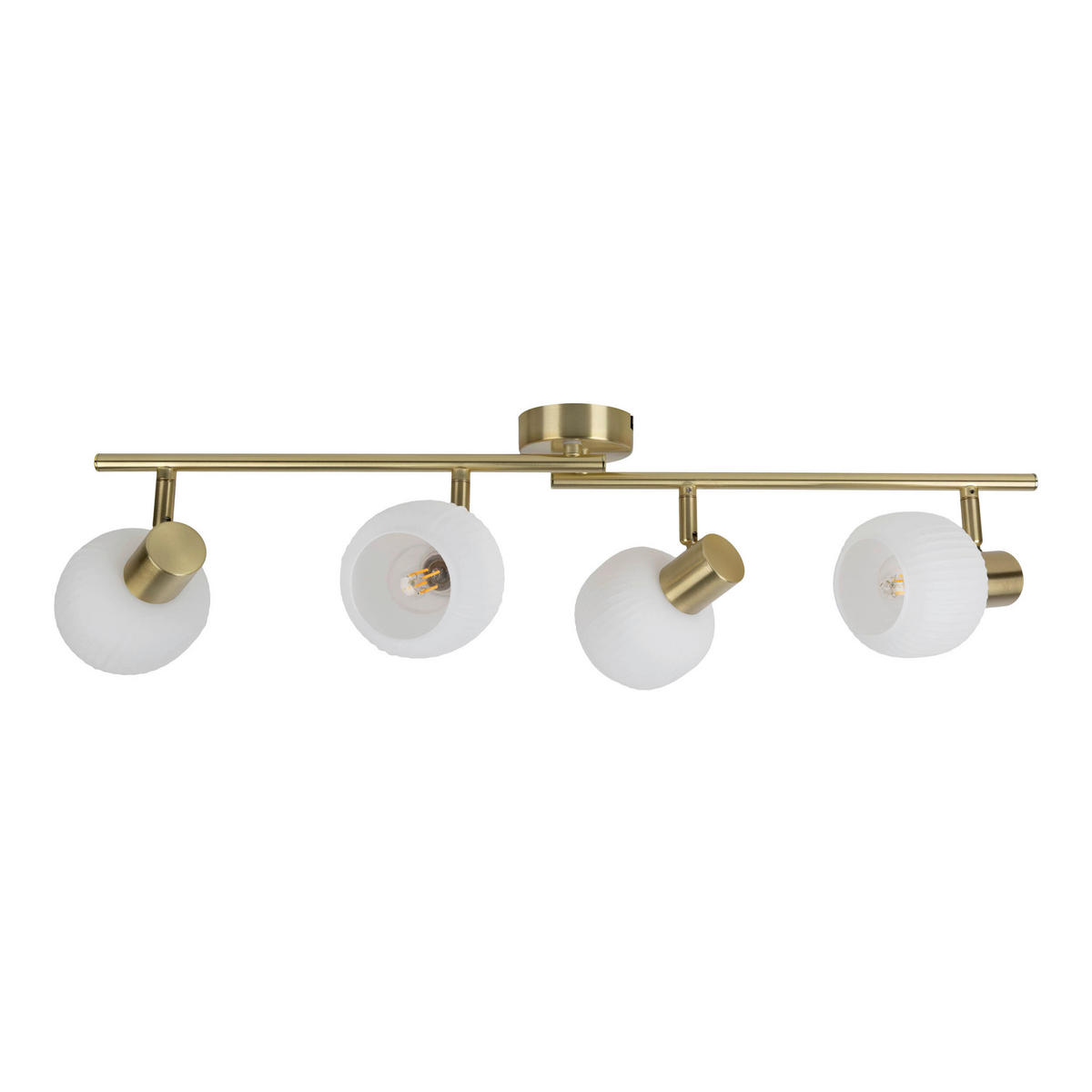 DECKENSTRAHLER LEARTA 70/10/18,5 cm  - Messingfarben/Weiß, LIFESTYLE, Glas/Metall (70/10/18,5cm) - Näve