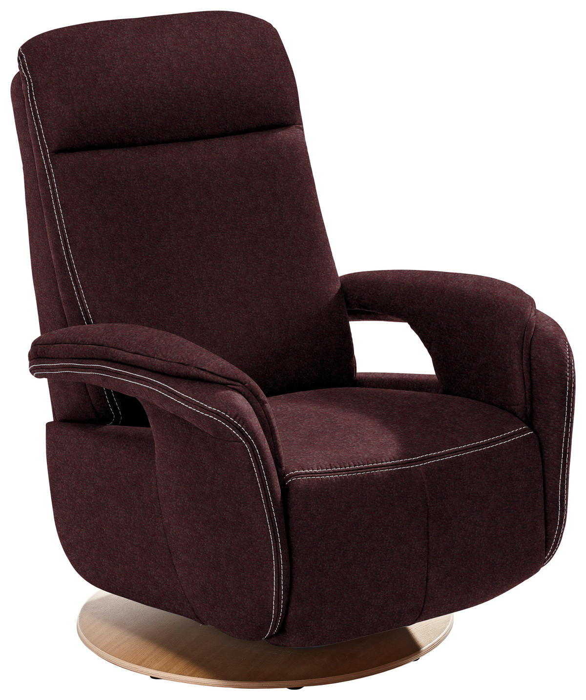 RELAXSESSEL Lederlook Relaxfunktion    - Eichefarben/Beige, LIFESTYLE, Holz/Textil (80/106/88cm) - Voleo