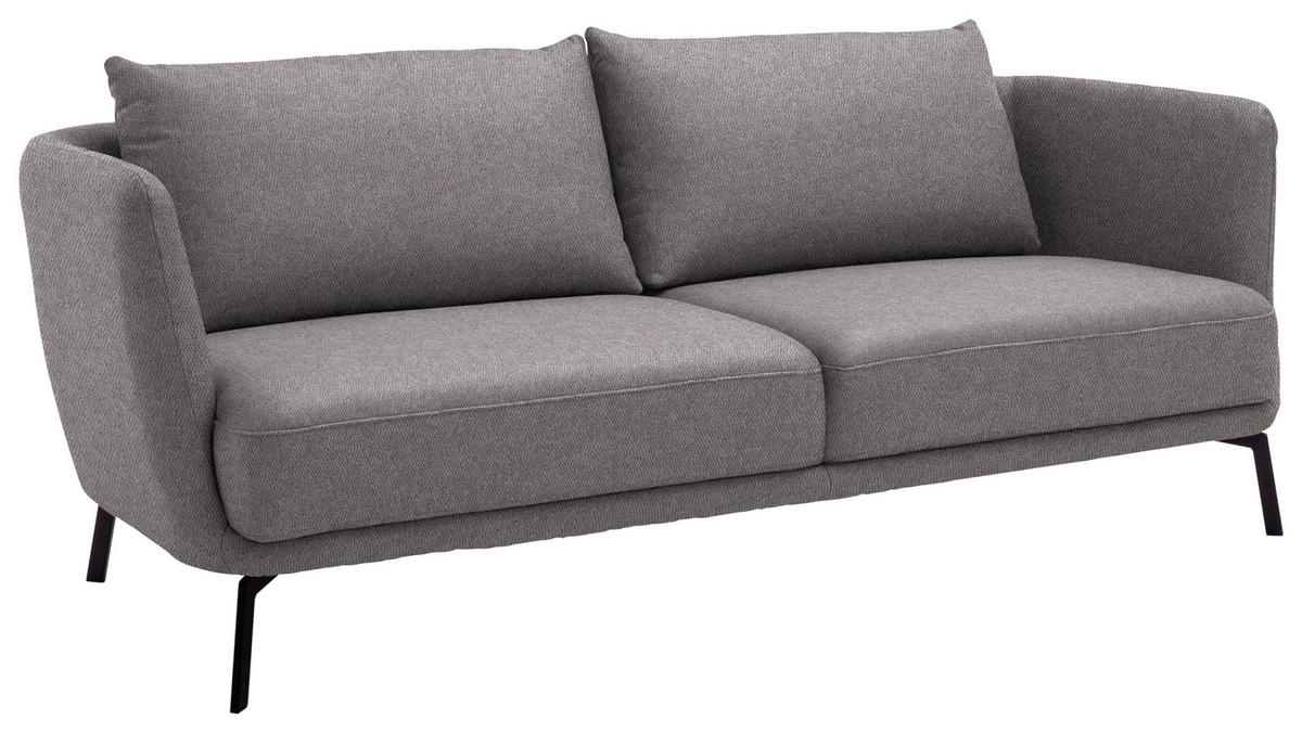 3-SITZER-SOFA Flachgewebe Grau, Lila  - Lila/Schwarz, Design, Textil/Metall (210/71/91cm) - Schöner Wohnen
