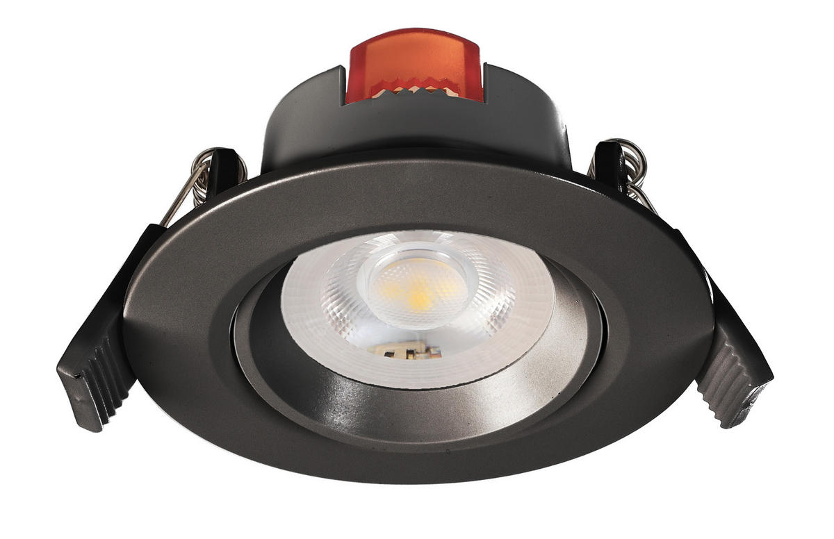 LED-EINBAUSPOT - Schwarz, Konventionell, Kunststoff (8,5/8,5/4,4cm)