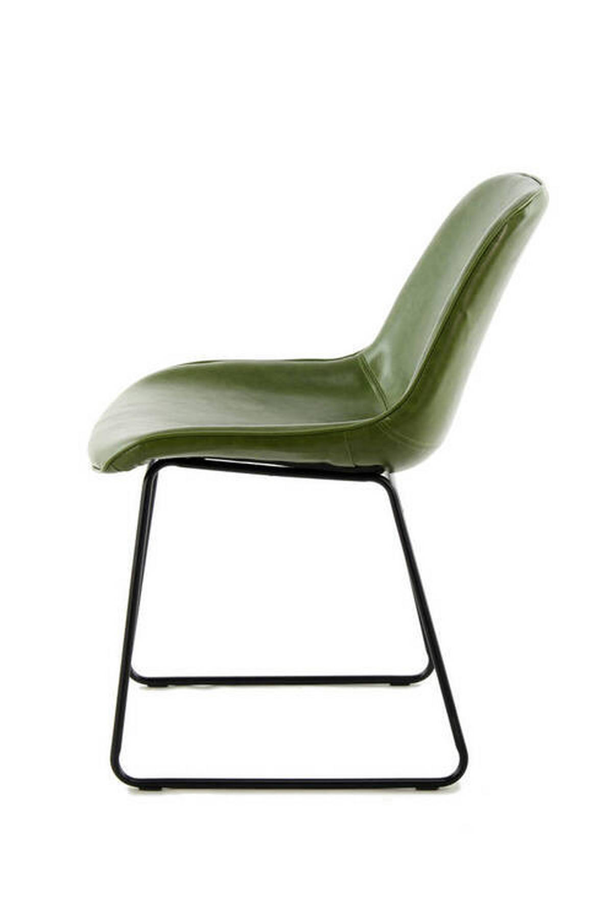 SADA ŽIDLÍ 2 kusy - zelená, Design, kov/kůže (49,5/81/64,5cm)