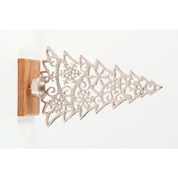 TEELICHTHALTER  - Naturfarben/Nickelfarben, LIFESTYLE, Holz/Metall (19/31,5/11cm) - X-Mas