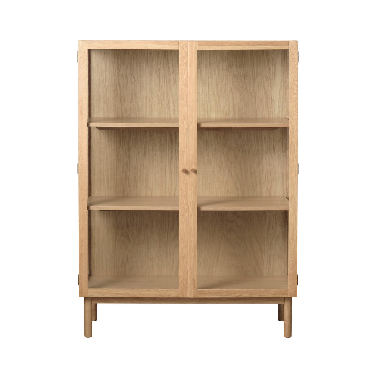 VITRINE in massiv, teilmassiv Eiche Eichefarben  - Eichefarben, Basics, Glas/Holz (100/140/40cm) - Boxxx