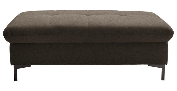 HOCKER in Textil Dunkelbraun - Dunkelbraun/Schwarz, Design, Textil (124/46/68cm) - Xora