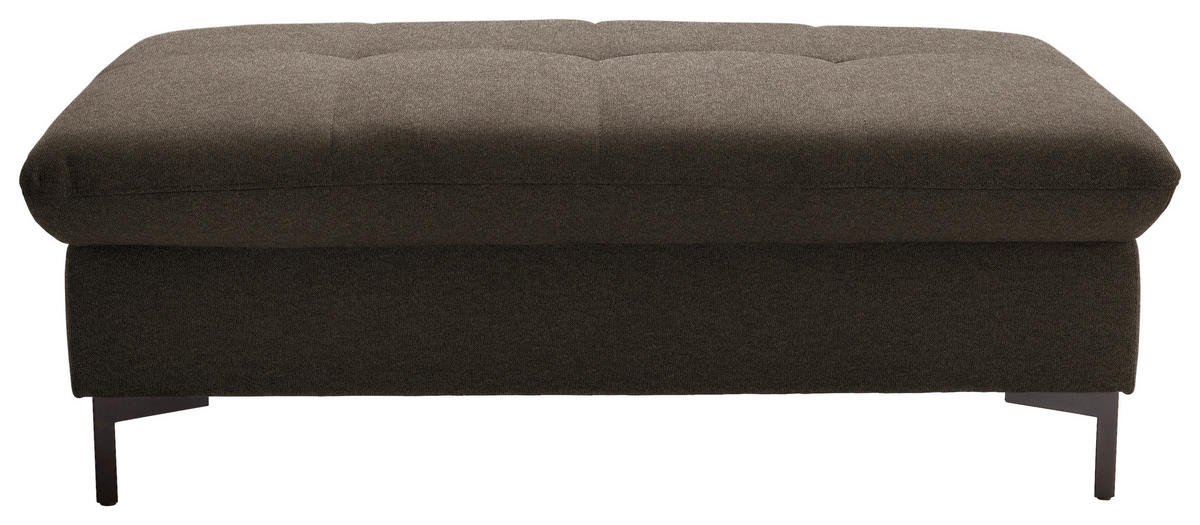 HOCKER in Textil Dunkelbraun  - Dunkelbraun/Schwarz, Design, Textil (124/46/68cm) - Xora