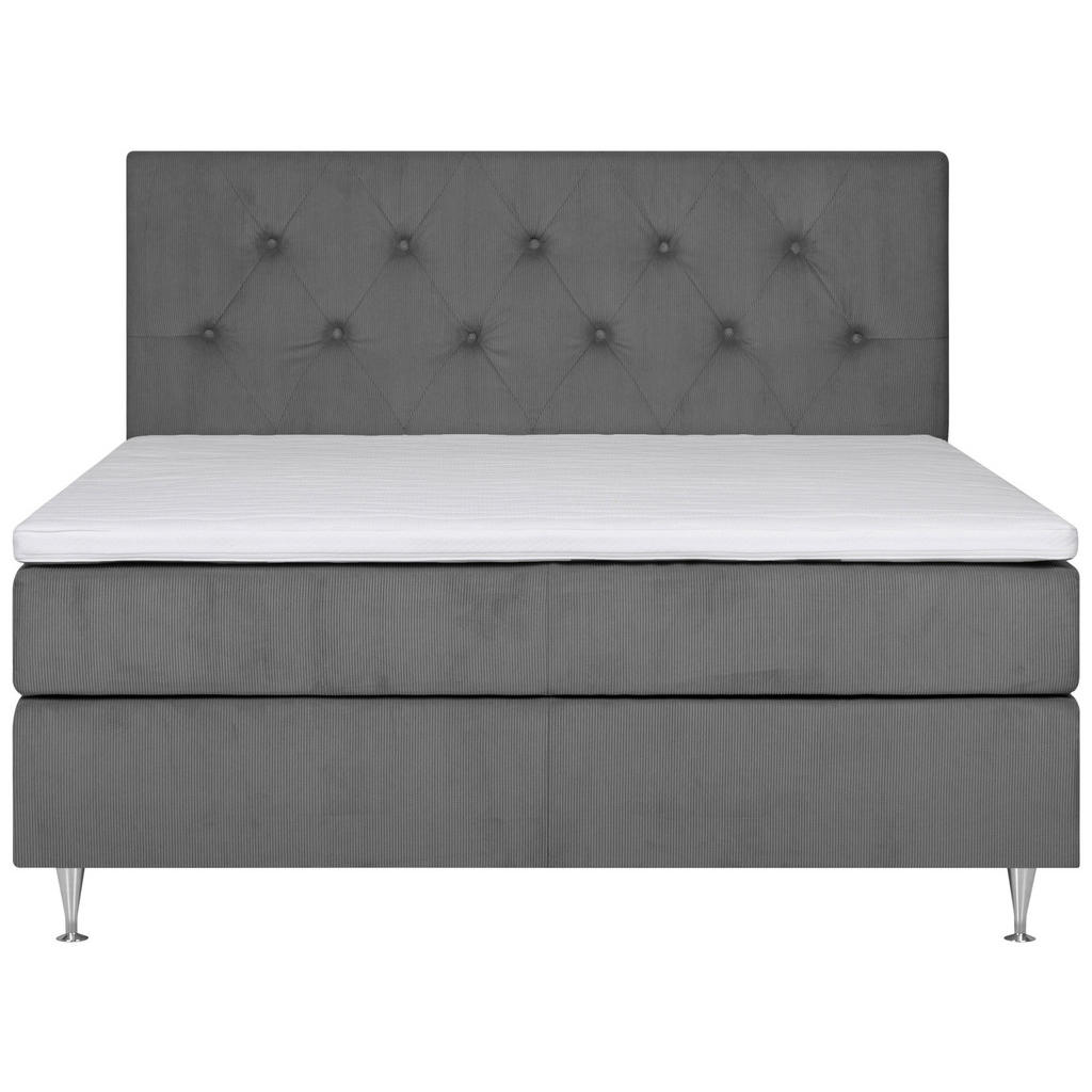 Thumbnail - Livetastic Boxspringbett, Dunkelgrau, Textil, H3 + H4, 7 zones-Zonen, Höhe ca. 19 cm, 180x200 cm, Matratze, Wendematratz...