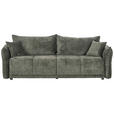 BOXSPRINGSOFA mit Stoffauswahl, Liegefunktion, Schlafen auf Sitzhöhe, Rücken echt Chenille Dunkelgrün - Dunkelgrün/Schwarz, MODERN, Kunststoff/Textil (235/95/108cm) - Hom`in