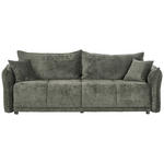 BOXSPRINGSOFA  mit Stoffauswahl, Liegefunktion, Schlafen auf Sitzhöhe, Rücken echt Chenille Dunkelgrün  - Dunkelgrün/Schwarz, MODERN, Kunststoff/Textil (235/95/108cm) - Hom`in