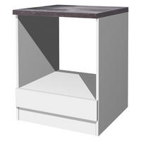 HERDUMBAUSCHRANK 60/86/57 cm  in Weiß  - Graubraun/Weiß, KONVENTIONELL, Holzwerkstoff (60/86/57cm) - FlexWell