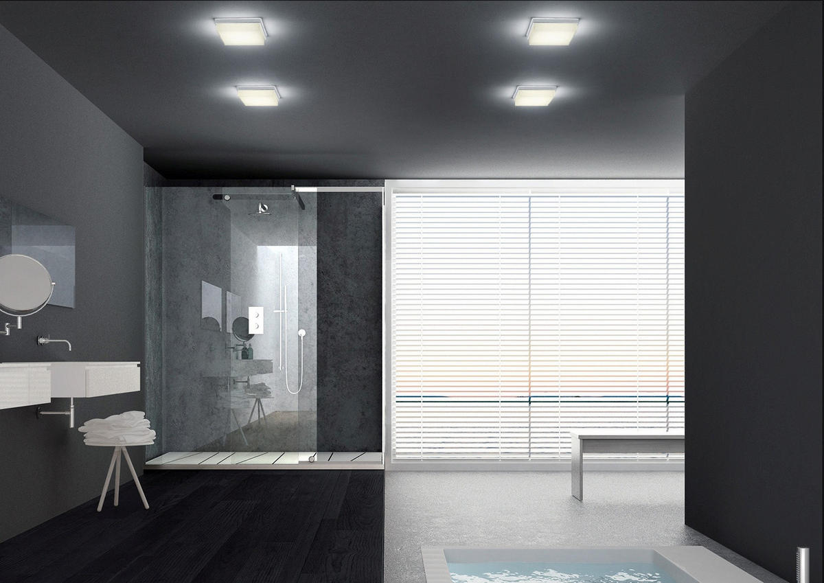 LED-DECKENLEUCHTE 11/11/5 cm   - Chromfarben, Design, Glas/Metall (11/11/5cm) - Helestra