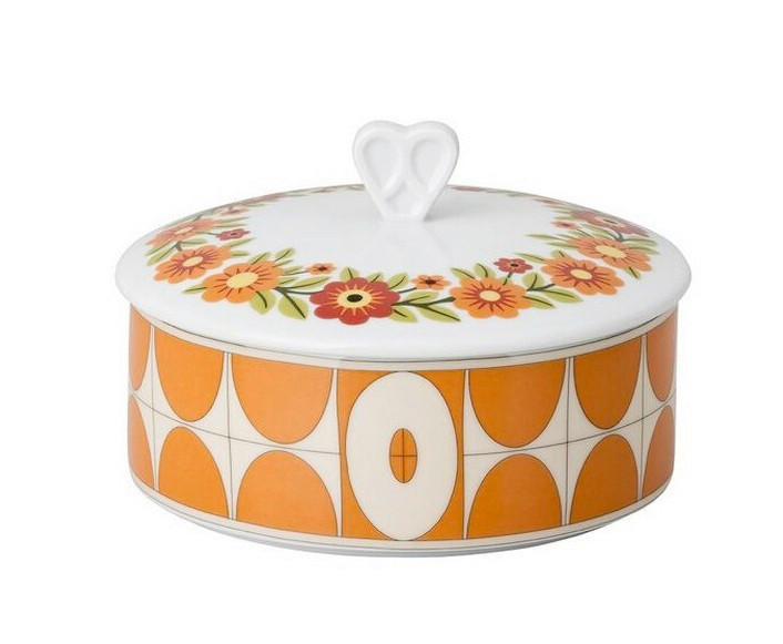 UKRASNA POSUDA - bela/narandžasta, Osnovno, keramika (16/16/8cm) - Rosenthal