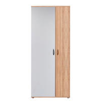 OMARA ZA ČEVLJE hrast sonoma, bela - srebrne barve/bela, Design, umetna masa/leseni material (70/176/35cm) - Boxxx