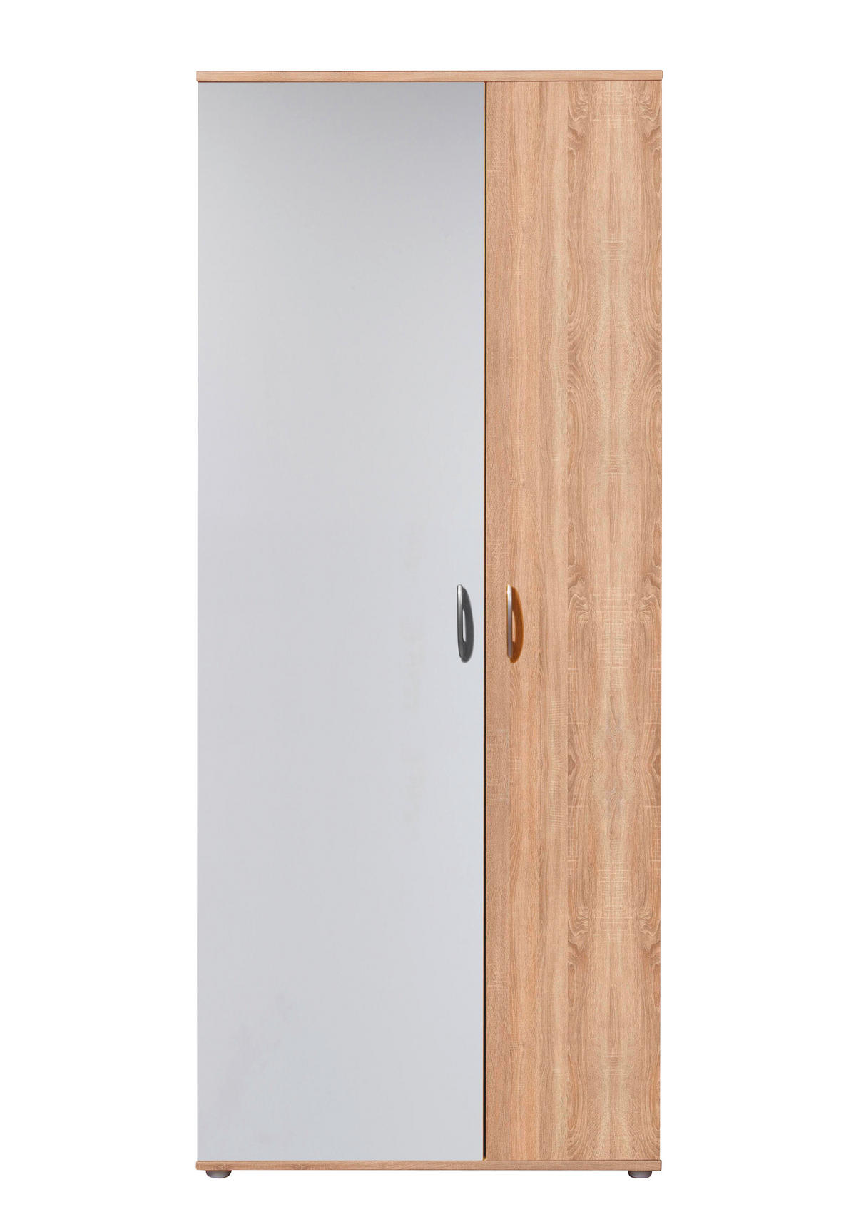 OMARA ZA ČEVLJE hrast sonoma, bela - srebrne barve/bela, Design, umetna masa/leseni material (70/176/35cm) - Boxxx