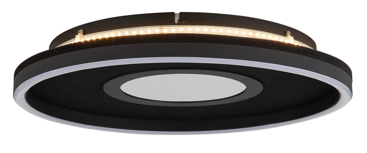 LED-DECKENLEUCHTE 39,7/6,3 cm   - Transparent/Schwarz, Design, Kunststoff/Textil (39,7/6,3cm)