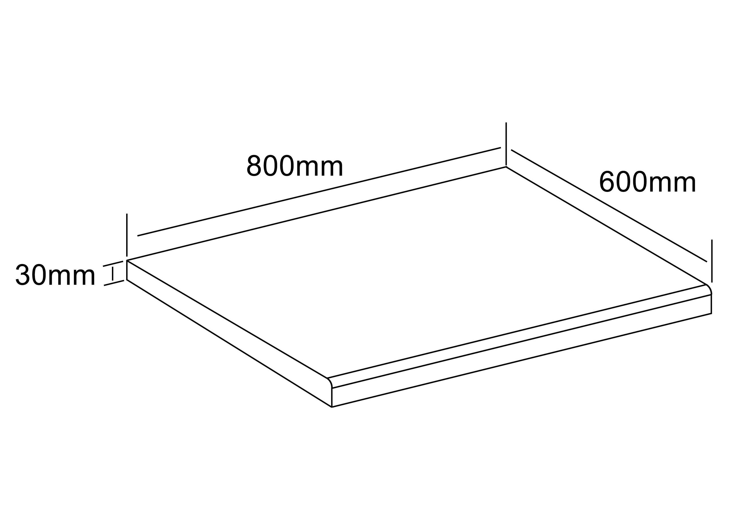 ARBEITSPLATTE 80/3/60 cm  - Honigeiche, Trend, Holzwerkstoff (80/3/60cm) - MID.YOU