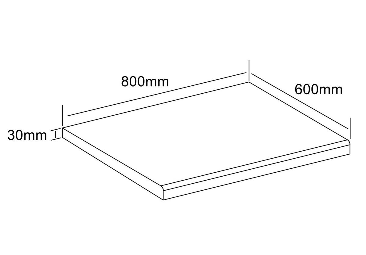 ARBEITSPLATTE 80/3/60 cm  - Honigeiche, Trend, Holzwerkstoff (80/3/60cm) - MID.YOU