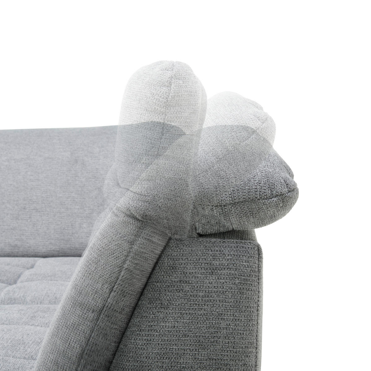 ECKSOFA in Webstoff Grau  319/260 cm  - Chromfarben/Grau, Design, Textil/Metall (319/260cm) - Beldomo Style