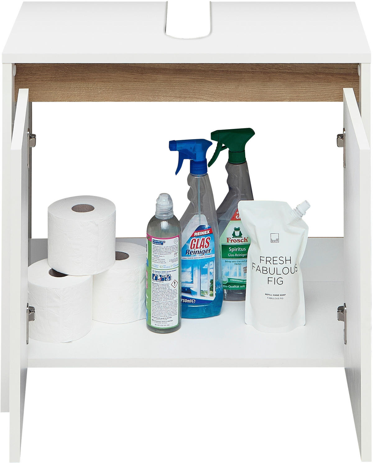 WASCHBECKENUNTERSCHRANK 61,8/59,3/32,2 cm  - Eichefarben/Weiß, KONVENTIONELL, Holzwerkstoff (61,8/59,3/32,2cm) - Xora